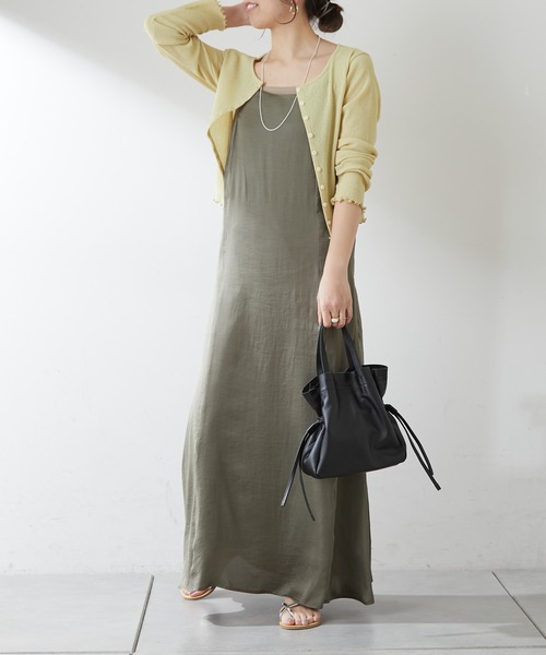 SHENERY（シーナリー）の「サテンマーメイドキャミドレス（ドレス・レディース・カーキ・38/36）」の3枚目の写真