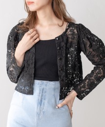 OLIVE des OLIVE | 花刺繍オーガンジープルオーバー(シャツ/ブラウス)