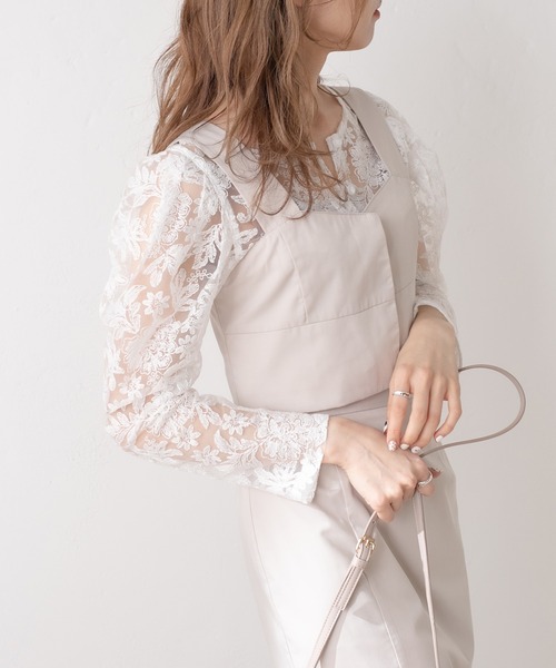 OLIVE des OLIVE（オリーブデオリーブ）の「花刺繍オーガンジープルオーバー（シャツ/ブラウス・レディース・オフホワイト/ブラック/ライトグレー・FREE）」の21枚目の写真