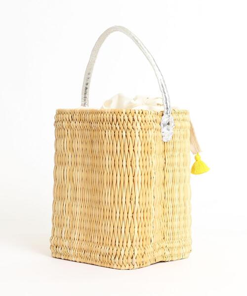 Fatima morocco（ファティマモロッコ）の「Market（マーケット）Fatima Morocco（ファティマモロッコ）巾着付きバスケット（かごバッグ・レディース・ブラック/シルバー・FREE）」の19枚目の写真