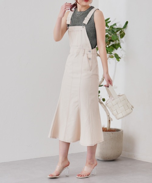 prose verse（プロズヴェール）の「マーメイドジャンパースカート（ワンピース・レディース・アイボリー/インディゴブルー・MEDIUM）」の2枚目の写真