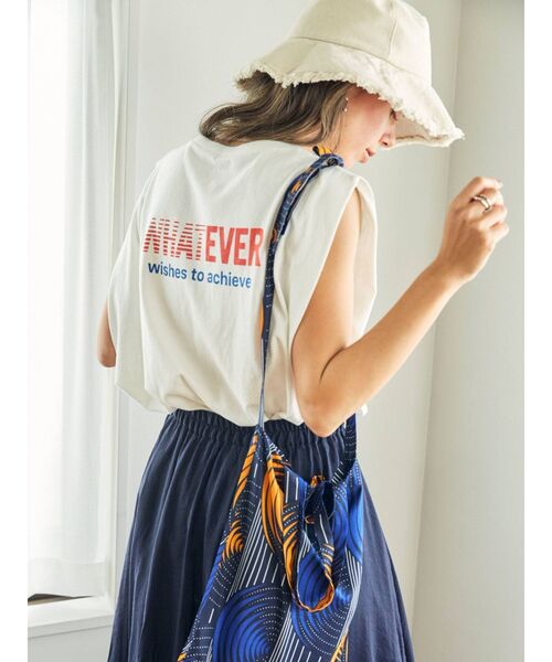 Ungrid（アングリッド）の「ロゴルーズタンクトップ（タンクトップ・レディース・チャコールグレー/オフホワイト/グリーン・FREE）」の2枚目の写真