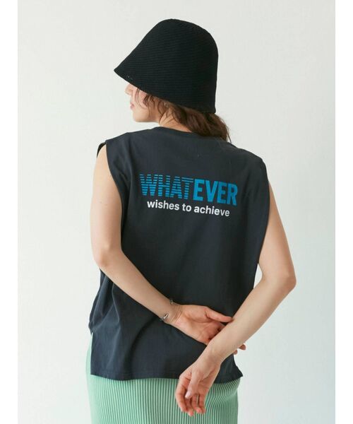 Ungrid（アングリッド）の「ロゴルーズタンクトップ（タンクトップ・レディース・チャコールグレー/オフホワイト/グリーン・FREE）」の3枚目の写真