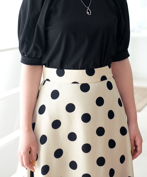 STRAWBERRY-FIELDS（ストロベリーフィールズ）の「セレーナドット　スカート（スカート・レディース・ブラック/ベージュ・2）」の10枚目の写真