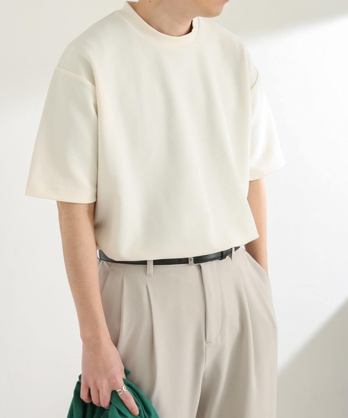 SENSE OF PLACE by URBAN RESEARCH（センスオブプレイスバイアーバンリサーチ）の「ツイルポンチTシャツ(5分袖)（Tシャツ/カットソー・メンズ・ホワイト/ブラック/カーキ・MEDIUM/LARGE）」の2枚目の写真