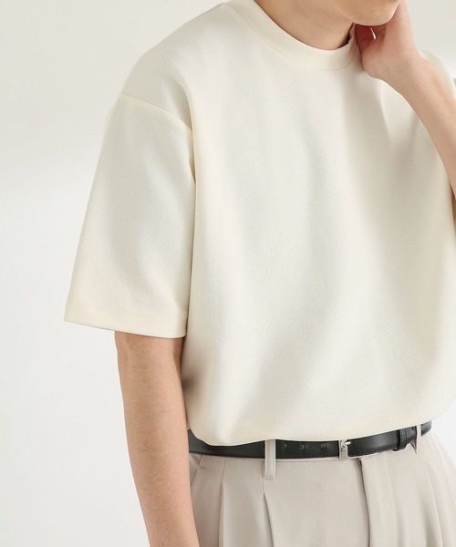 SENSE OF PLACE by URBAN RESEARCH（センスオブプレイスバイアーバンリサーチ）の「ツイルポンチTシャツ(5分袖)（Tシャツ/カットソー・メンズ・ホワイト/ブラック/カーキ・MEDIUM/LARGE）」の7枚目の写真