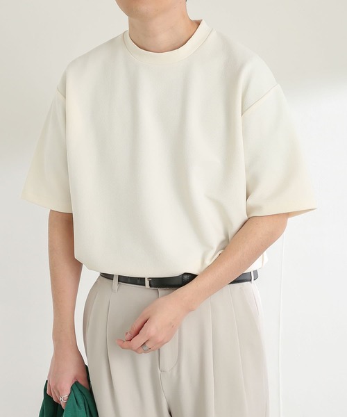 SENSE OF PLACE by URBAN RESEARCH（センスオブプレイスバイアーバンリサーチ）の「ツイルポンチTシャツ(5分袖)（Tシャツ/カットソー・メンズ・ホワイト/ブラック/カーキ・MEDIUM/LARGE）」の21枚目の写真