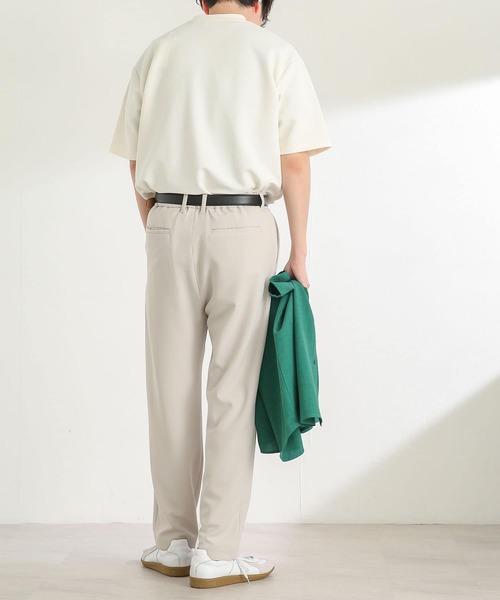 SENSE OF PLACE by URBAN RESEARCH（センスオブプレイスバイアーバンリサーチ）の「ツイルポンチTシャツ(5分袖)（Tシャツ/カットソー・メンズ・ホワイト/ブラック/カーキ・MEDIUM/LARGE）」の4枚目の写真