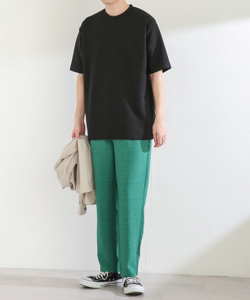 SENSE OF PLACE by URBAN RESEARCH（センスオブプレイスバイアーバンリサーチ）の「ツイルポンチTシャツ(5分袖)（Tシャツ/カットソー・メンズ・ホワイト/ブラック/カーキ・MEDIUM/LARGE）」の8枚目の写真