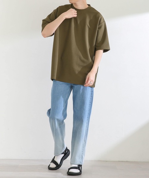 SENSE OF PLACE by URBAN RESEARCH（センスオブプレイスバイアーバンリサーチ）の「ツイルポンチTシャツ(5分袖)（Tシャツ/カットソー・メンズ・ホワイト/ブラック/カーキ・MEDIUM/LARGE）」の15枚目の写真