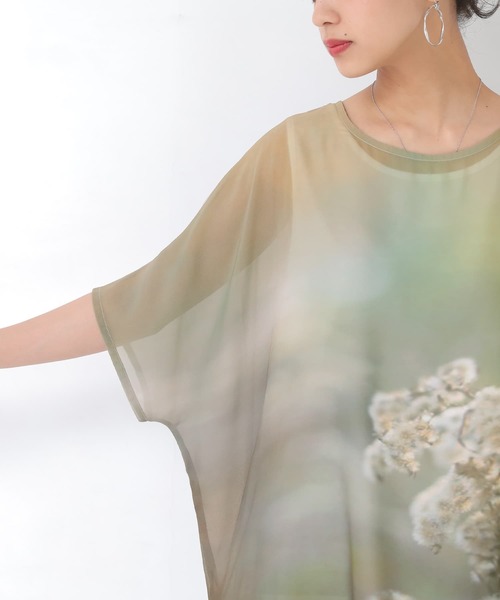 n'OrLABEL（ノアールレーベル）の「【廃盤】『フォトプリントシアートップス×タンクトップセット』（Tシャツ/カットソー・レディース・ネイビー/ライトグリーン・FREE）」の5枚目の写真