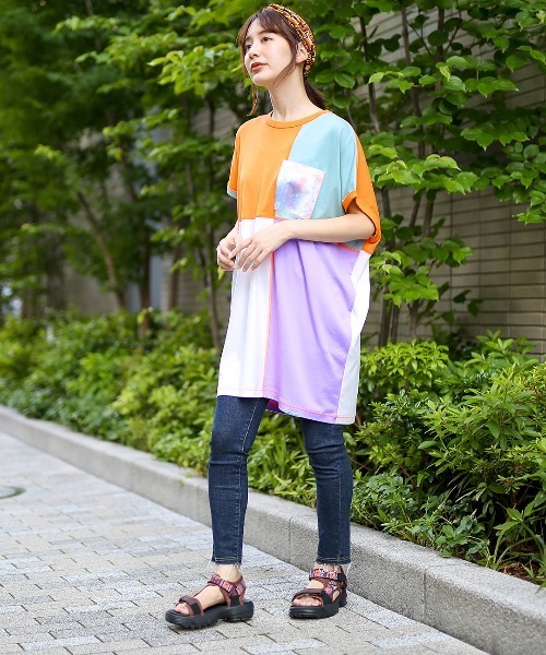 チチカカ（チチカカ）の「吸汗速乾ブロッキングワンピース（チュニック・レディース・その他1/その他2・FREE）」の7枚目の写真