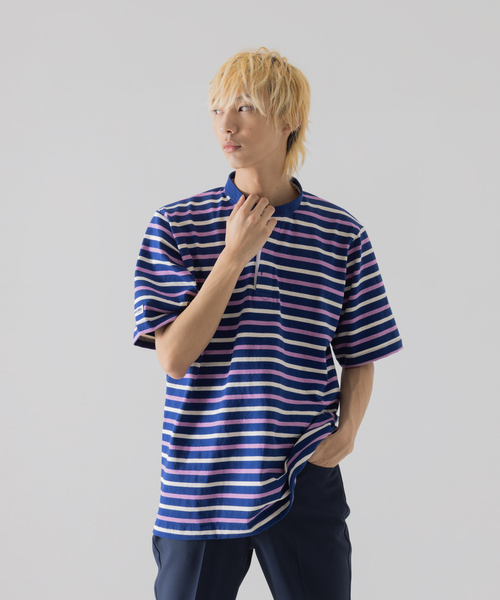 Barbarian(バーバリアン)の「【BARBARIAN / バーバリアン】 8oz ライト ウェイト ヘンリーネック ボーダーTシャツ(Tシャツ/カットソー・メンズ・アイボリー/ネイビー/グレー・S/M/L/XL)」の3枚目の写真