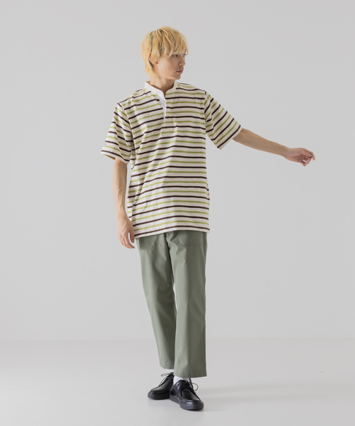 Barbarian(バーバリアン)の「【BARBARIAN / バーバリアン】 8oz ライト ウェイト ヘンリーネック ボーダーTシャツ(Tシャツ/カットソー・メンズ・アイボリー/ネイビー/グレー・S/M/L/XL)」の4枚目の写真