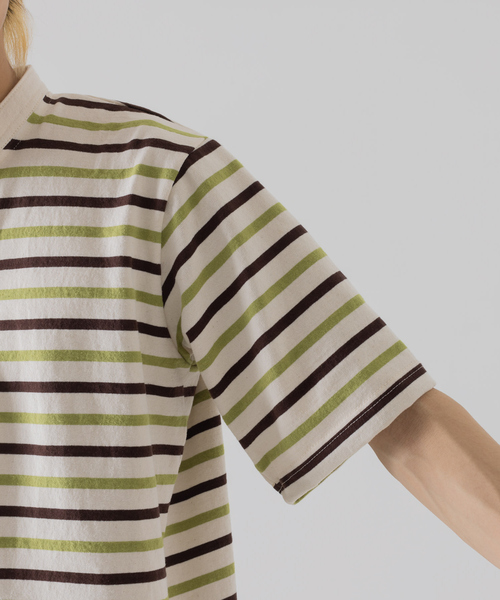 Barbarian(バーバリアン)の「【BARBARIAN / バーバリアン】 8oz ライト ウェイト ヘンリーネック ボーダーTシャツ(Tシャツ/カットソー・メンズ・アイボリー/ネイビー/グレー・S/M/L/XL)」の11枚目の写真