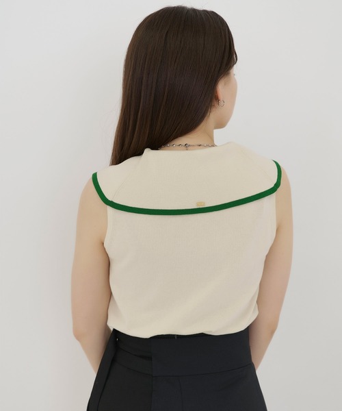 TINA：JOJUN（ティーナジョジュン）の「オーガニックコットン ビッグカラーニット TINA：JOJUN（ニット/セーター・レディース・ブラック/ネイビー/アイボリー・M）」の10枚目の写真