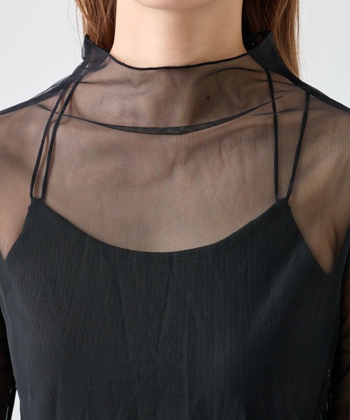 COLONY 2139（コロニートゥーワンスリーナイン）の「【5色展開！】シアーネットメロー長袖プルオーバー（Tシャツ/カットソー・レディース・ブラック/ピンク/グリーン/オレンジ/オフホワイト・FREE）」の18枚目の写真