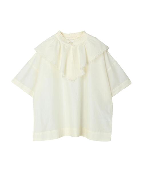 Green Parks(グリーンパークス)の「I 襟付きフリルブラウス(シャツ/ブラウス・レディース・ブラック/オフホワイト・FREE)」の15枚目の写真