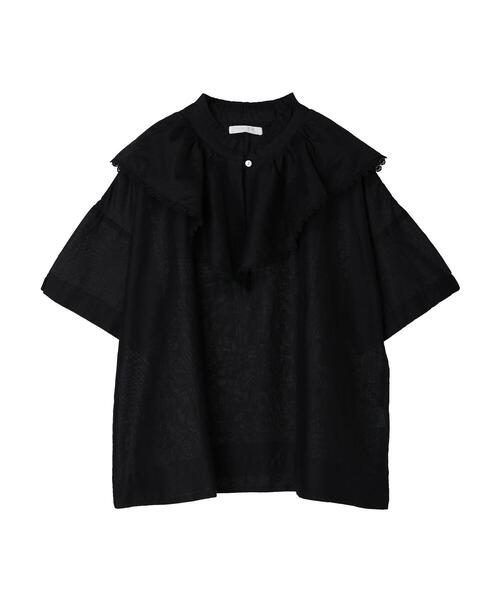 Green Parks(グリーンパークス)の「I 襟付きフリルブラウス(シャツ/ブラウス・レディース・ブラック/オフホワイト・FREE)」の14枚目の写真