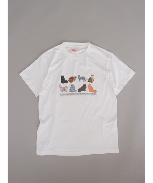 BEAVER(ビーバー)の「Hub PRODUCTS/ハブプロダクツ CAT/DOG TEE(Tシャツ/カットソー・レディース・ホワイト/オートミール・MEDIUM/LARGE/X-LARGE)」の2枚目の写真
