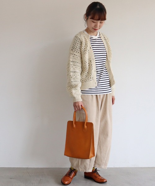chambre de charme（シャンブルドゥシャーム）の「cdc ネパールハンドニット ”キンカン柄”2wayプルオーバー（ニット/セーター・レディース・オフホワイト/グレイッシュベージュ・FREE）」の12枚目の写真