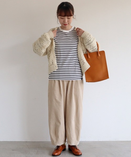 chambre de charme（シャンブルドゥシャーム）の「cdc ネパールハンドニット ”キンカン柄”2wayプルオーバー（ニット/セーター・レディース・オフホワイト/グレイッシュベージュ・FREE）」の18枚目の写真