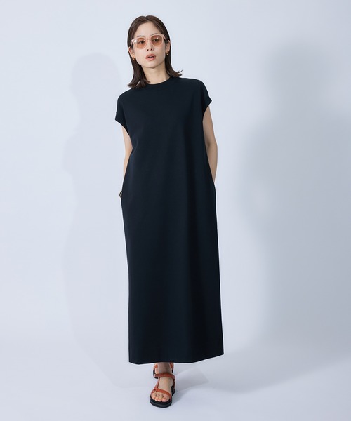 ROPE'（ロペ）の「リサイクルコットンジャージーキャップスリーブワンピース（ワンピース・レディース・ブラック/ブラウン・38）」の8枚目の写真