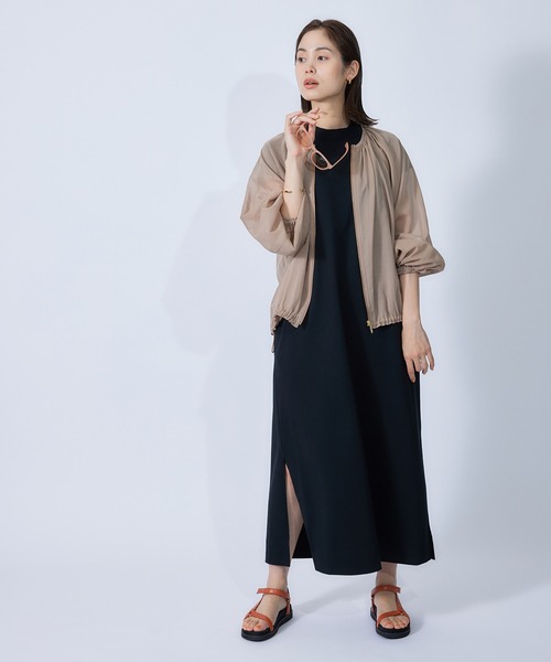 ROPE'（ロペ）の「リサイクルコットンジャージーキャップスリーブワンピース（ワンピース・レディース・ブラック/ブラウン・38）」の17枚目の写真