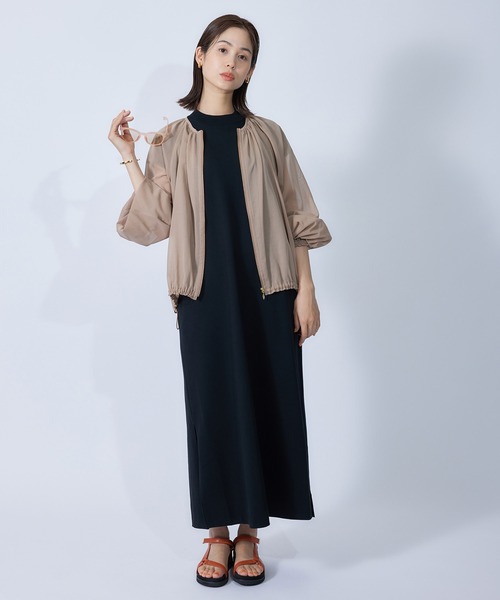 ROPE'（ロペ）の「リサイクルコットンジャージーキャップスリーブワンピース（ワンピース・レディース・ブラック/ブラウン・38）」の19枚目の写真