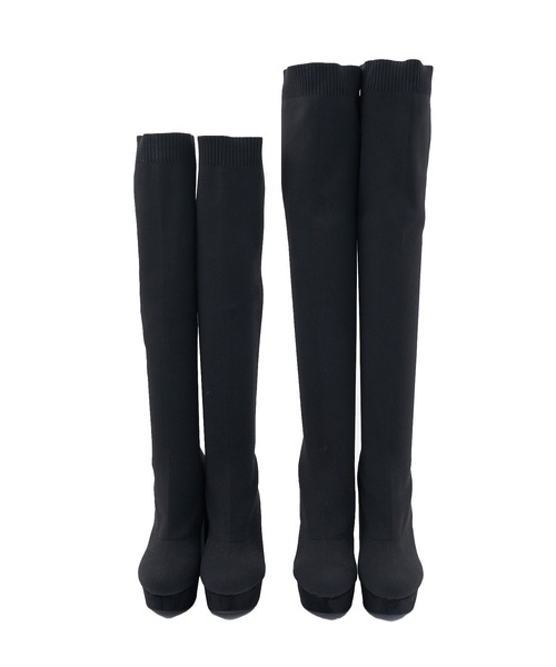 SPIRALGIRL（スパイラルガール）の「【丈が選べる SHORT】美脚ニーハイブーツ（ブーツ・レディース・ブラック・SMALL/MEDIUM/LARGE）」の5枚目の写真