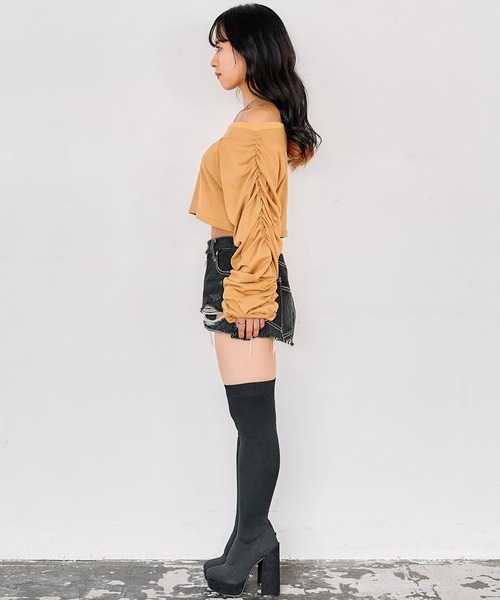 SPIRALGIRL（スパイラルガール）の「【丈が選べる SHORT】美脚ニーハイブーツ（ブーツ・レディース・ブラック・SMALL/MEDIUM/LARGE）」の19枚目の写真