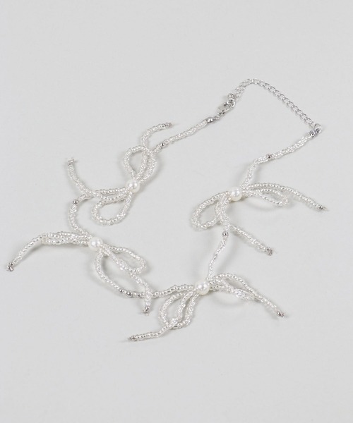 SPINNS（スピンズ）の「4リボンビーズネックレス（ネックレス・レディース・クリア/シルバー/ブラック系その他/A・ONESIZE）」の15枚目の写真