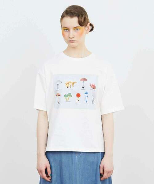 FRAPBOIS（フラボア）の「マッシュルームT（Tシャツ/カットソー・レディース・ホワイト/ネイビー・1/2）」の2枚目の写真