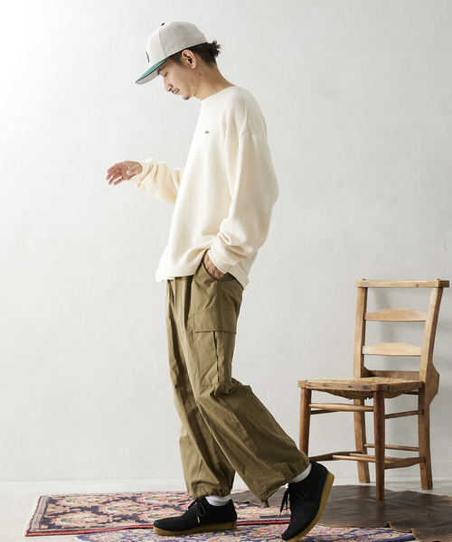 LACOSTE(ラコステ)の「【LACOSTE / ラコステ】別注 オーバーサイズ ヘビーピケ L/S Tシャツ(Tシャツ/カットソー・メンズ・ブラック/グリーン/ボルドー/ホワイト系その他・4/3/5)」の5枚目の写真