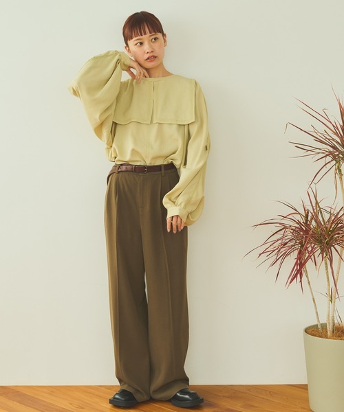 Crisp（クリスプ）の「センタープレスパンツ（チノパンツ・レディース・ベージュ/ブラウン/アイボリー・FREE）」の20枚目の写真