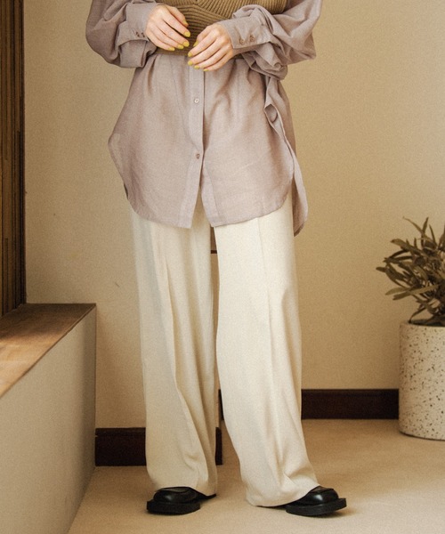 Crisp（クリスプ）の「センタープレスパンツ（チノパンツ・レディース・ベージュ/ブラウン/アイボリー・FREE）」の14枚目の写真