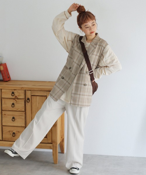 Crisp（クリスプ）の「センタープレスパンツ（チノパンツ・レディース・ベージュ/ブラウン/アイボリー・FREE）」の6枚目の写真