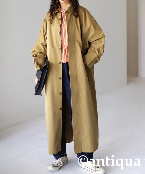 antiqua（アンティカ）の「トラッド×モード。ドルマンステンカラーコート（ステンカラーコート・レディース・ブラック/ベージュ・FREE）」の17枚目の写真