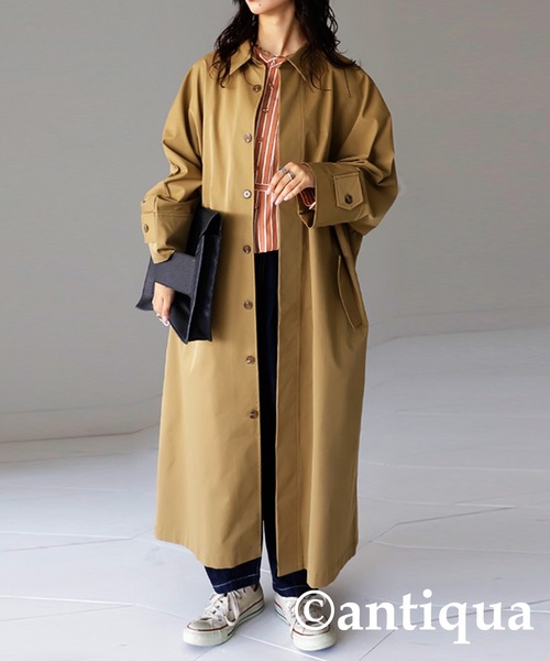 antiqua（アンティカ）の「トラッド×モード。ドルマンステンカラーコート（ステンカラーコート・レディース・ブラック/ベージュ・FREE）」の13枚目の写真