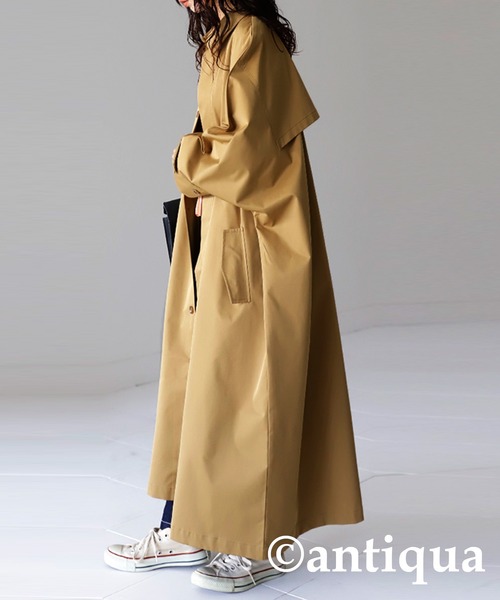 antiqua（アンティカ）の「トラッド×モード。ドルマンステンカラーコート（ステンカラーコート・レディース・ブラック/ベージュ・FREE）」の14枚目の写真