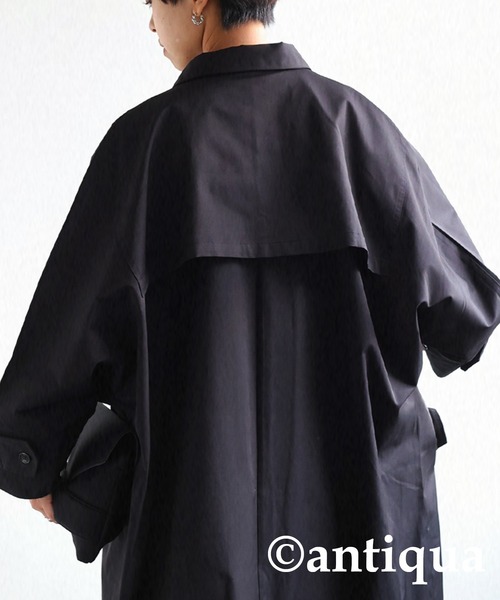 antiqua（アンティカ）の「トラッド×モード。ドルマンステンカラーコート（ステンカラーコート・レディース・ブラック/ベージュ・FREE）」の8枚目の写真