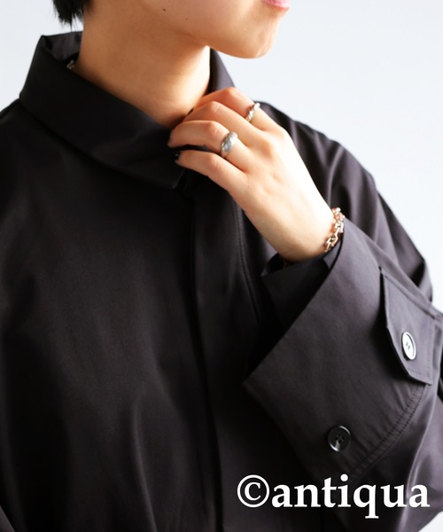 antiqua（アンティカ）の「トラッド×モード。ドルマンステンカラーコート（ステンカラーコート・レディース・ブラック/ベージュ・FREE）」の10枚目の写真