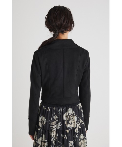 rienda（リエンダ）の「ビッグカラーフェイクスエードライダースジャケット（ライダースジャケット・レディース・ブラック/ピンク/グリーン/ライトベージュ・SMALL/MEDIUM）」の7枚目の写真