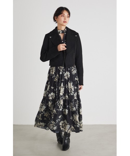 rienda（リエンダ）の「ビッグカラーフェイクスエードライダースジャケット（ライダースジャケット・レディース・ブラック/ピンク/グリーン/ライトベージュ・SMALL/MEDIUM）」の5枚目の写真