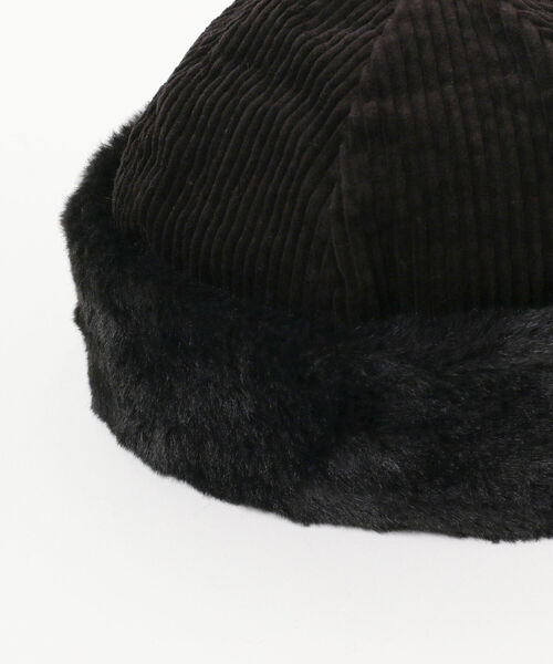 Ray BEAMS(レイビームス)の「Ray BEAMS / ロール コーデュロイ ワッチキャップ(キャップ・レディース・ブラック/ベージュ・ONE SIZE)」の6枚目の写真
