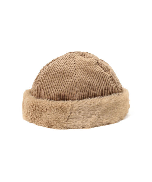 Ray BEAMS(レイビームス)の「Ray BEAMS / ロール コーデュロイ ワッチキャップ(キャップ・レディース・ブラック/ベージュ・ONE SIZE)」の8枚目の写真