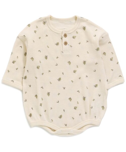 apres les cours（アプレレクール）の「WEB限定 ワッフル ボディースーツ（肌着・キッズ・オフホワイト/ピンク/ミント/ラベンダー/その他3/キナリ・80/70）」の3枚目の写真