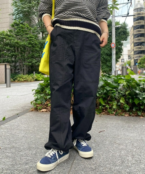CPCM(シーピーシーエム)の「裾ドロストワークパンツ(カーゴパンツ・レディース・ブラック/オフホワイト/カーキ・FREE)」の3枚目の写真