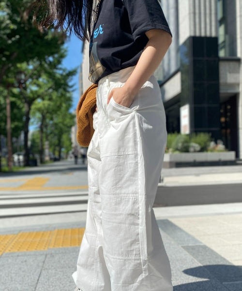 CPCM(シーピーシーエム)の「裾ドロストワークパンツ(カーゴパンツ・レディース・ブラック/オフホワイト/カーキ・FREE)」の6枚目の写真