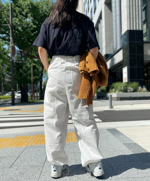 CPCM(シーピーシーエム)の「裾ドロストワークパンツ(カーゴパンツ・レディース・ブラック/オフホワイト/カーキ・FREE)」の7枚目の写真
